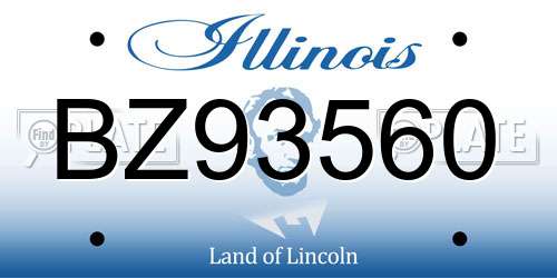 BZ93560 Illinois License Plate