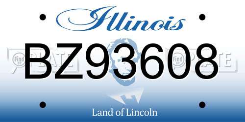 BZ93608 Illinois License Plate