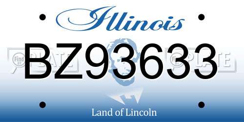 BZ93633 Illinois License Plate
