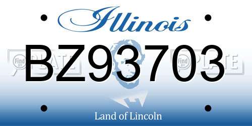 BZ93703 Illinois License Plate