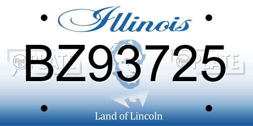 BZ93725 Illinois License Plate