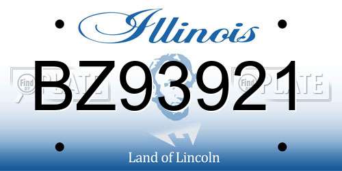 BZ93921 Illinois License Plate