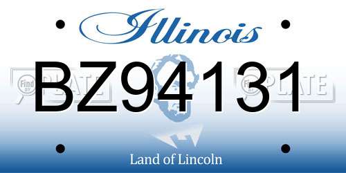 BZ94131 Illinois License Plate