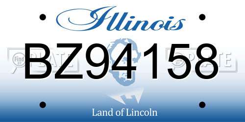 BZ94158 Illinois License Plate