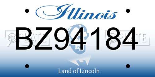BZ94184 Illinois License Plate