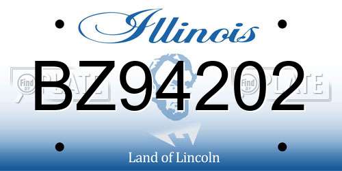 BZ94202 Illinois License Plate