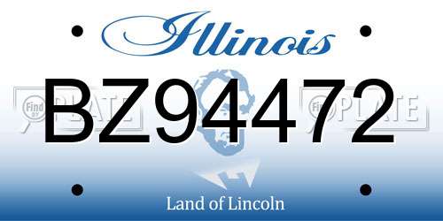BZ94472 Illinois License Plate