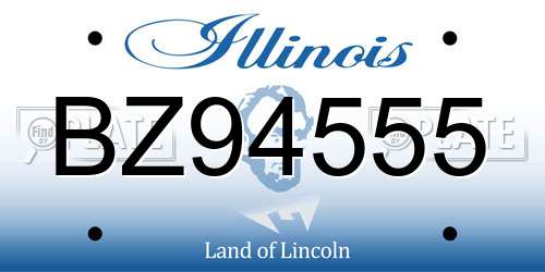 BZ94555 Illinois License Plate