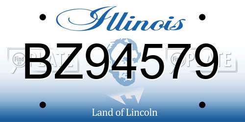 BZ94579 Illinois License Plate
