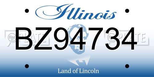BZ94734 Illinois License Plate