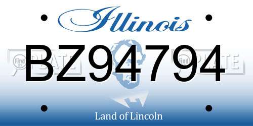BZ94794 Illinois License Plate