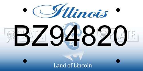 BZ94820 Illinois License Plate