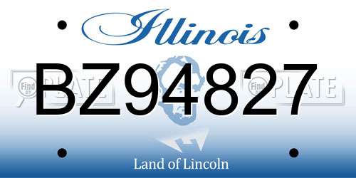 BZ94827 Illinois License Plate