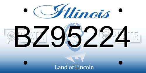 BZ95224 Illinois License Plate