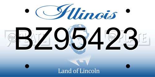 BZ95423 Illinois License Plate