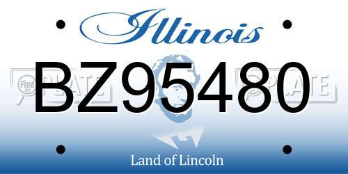 BZ95480 Illinois License Plate