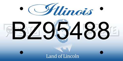 BZ95488 Illinois License Plate