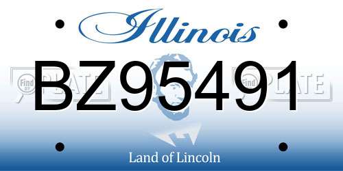 BZ95491 Illinois License Plate