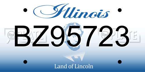 BZ95723 Illinois License Plate