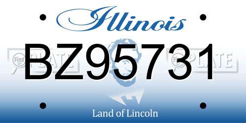 BZ95731 Illinois License Plate