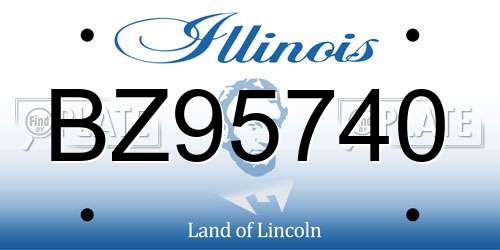 BZ95740 Illinois License Plate