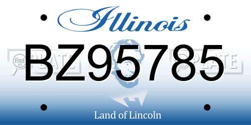 BZ95785 Illinois License Plate