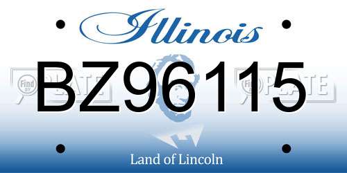 BZ96115 Illinois License Plate
