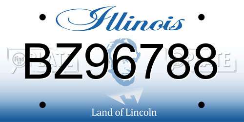 BZ96788 Illinois License Plate