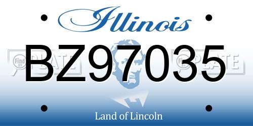 BZ97035 Illinois License Plate