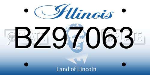 BZ97063 Illinois License Plate