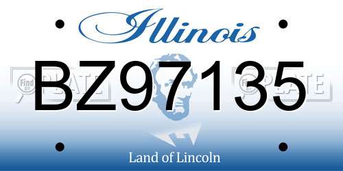 BZ97135 Illinois License Plate