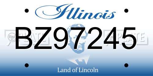 BZ97245 Illinois License Plate