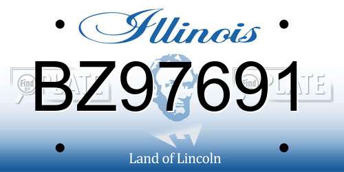 BZ97691 Illinois License Plate
