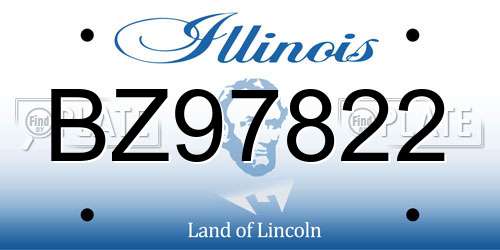 BZ97822 Illinois License Plate