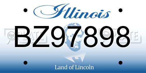 BZ97898 Illinois License Plate