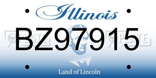 BZ97915 Illinois License Plate