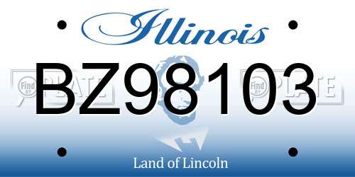 BZ98103 Illinois License Plate