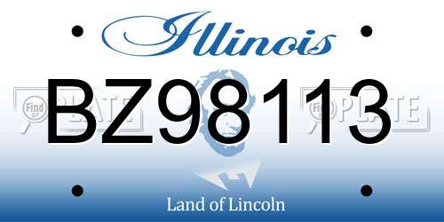 BZ98113 Illinois License Plate