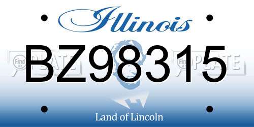 BZ98315 Illinois License Plate