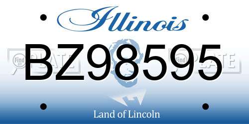 BZ98595 Illinois License Plate