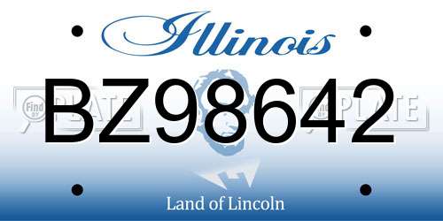 BZ98642 Illinois License Plate