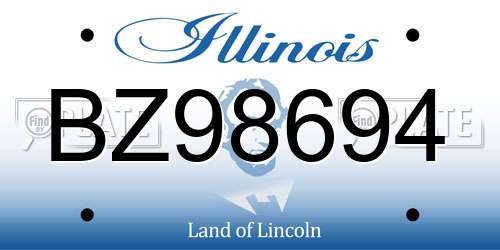 BZ98694 Illinois License Plate
