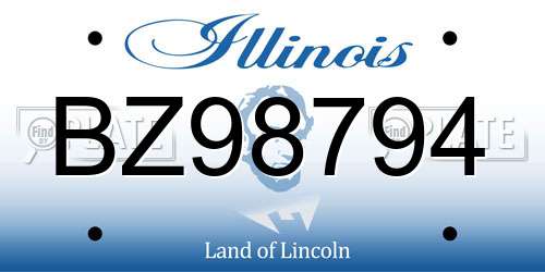 BZ98794 Illinois License Plate