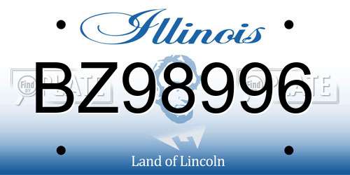 BZ98996 Illinois License Plate