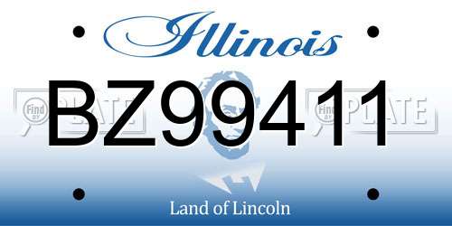 BZ99411 Illinois License Plate
