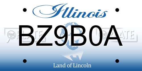 BZ9B0A Illinois License Plate