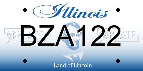 BZA122 Illinois License Plate