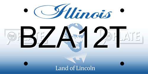 BZA12T Illinois License Plate