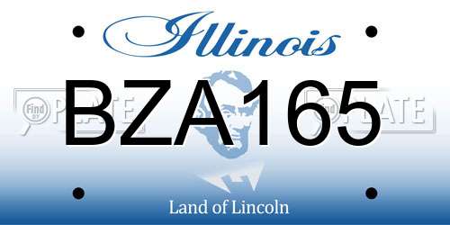 BZA165 Illinois License Plate