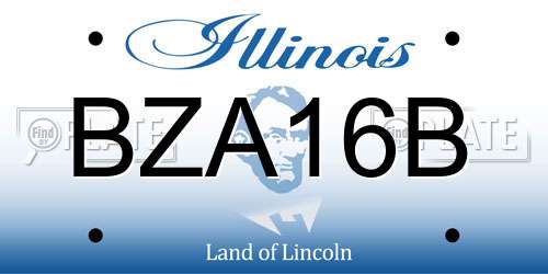 BZA16B Illinois License Plate